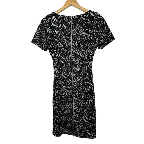Reiss Janella Lace Overlay Knee Length‎ Shift Dress Womans 4 Whimsical Career - Picture 3 of 12